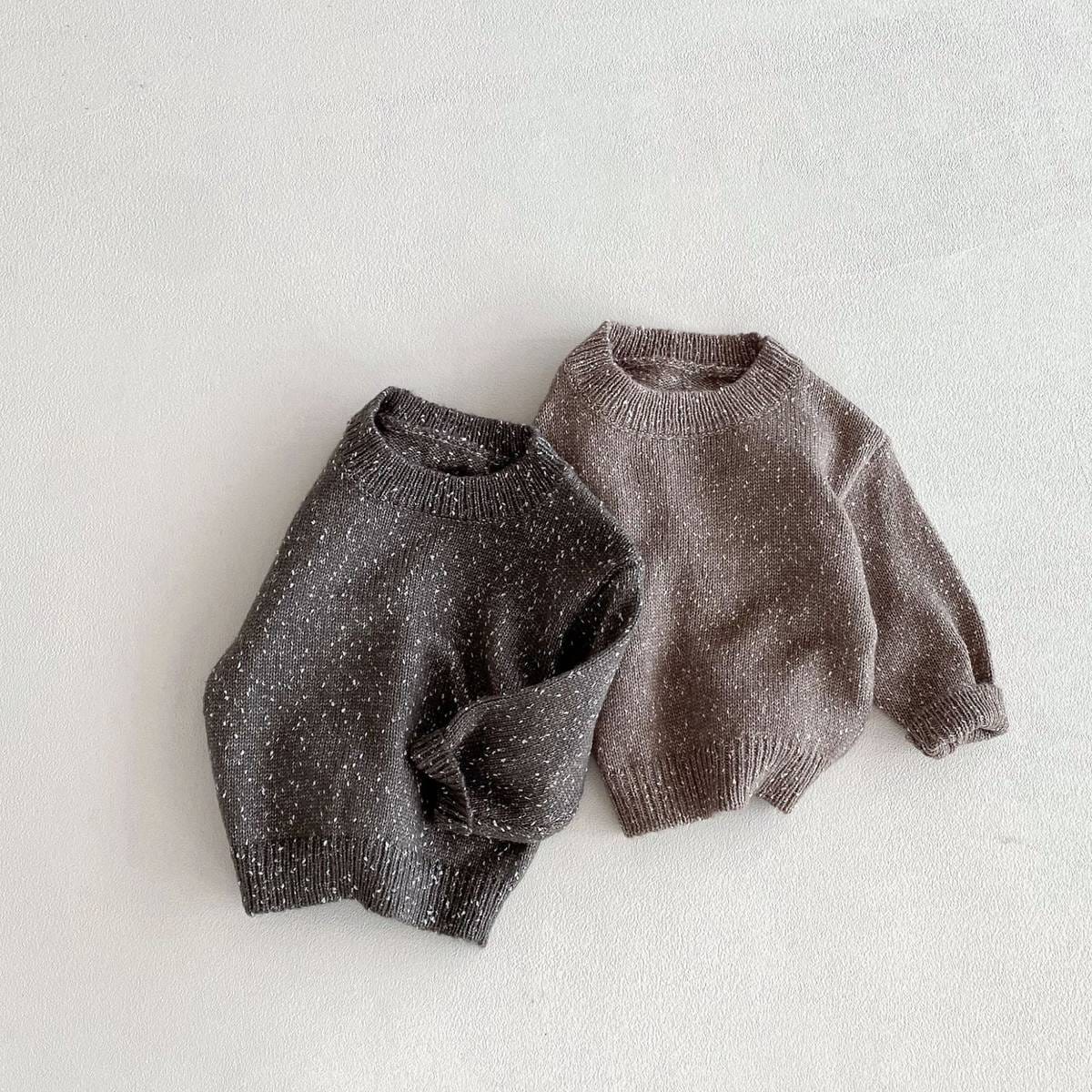 ニット・セーター 長袖セーター ニット プルオーバー ネップヤーン ゆったり シンプル ベーシック【mh0011382】