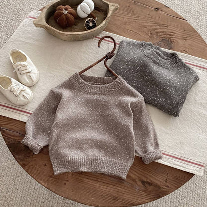 ニット・セーター 長袖セーター ニット プルオーバー ネップヤーン ゆったり シンプル ベーシック【mh0011382】