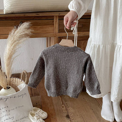 ニット・セーター 長袖セーター ニット プルオーバー ネップヤーン ゆったり シンプル ベーシック【mh0011382】