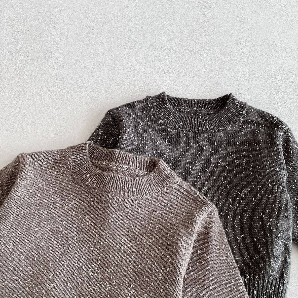 ニット・セーター 長袖セーター ニット プルオーバー ネップヤーン ゆったり シンプル ベーシック【mh0011382】