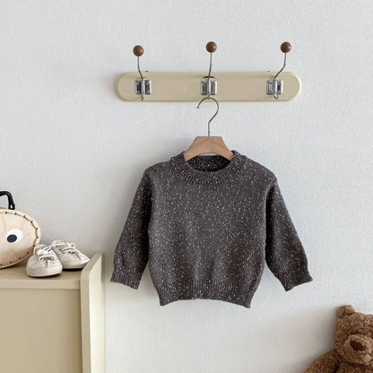 ニット・セーター 長袖セーター ニット プルオーバー ネップヤーン ゆったり シンプル ベーシック【mh0011382】