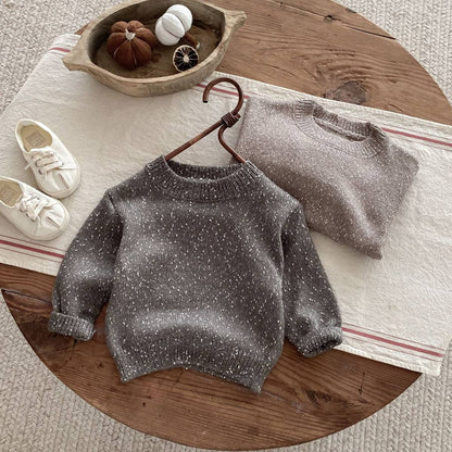 ニット・セーター 長袖セーター ニット プルオーバー ネップヤーン ゆったり シンプル ベーシック【mh0011382】