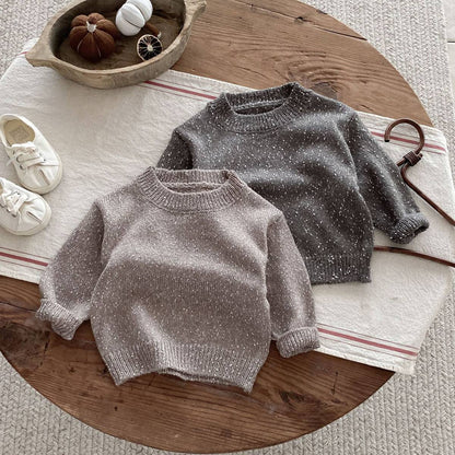 ニット・セーター 長袖セーター ニット プルオーバー ネップヤーン ゆったり シンプル ベーシック【mh0011382】