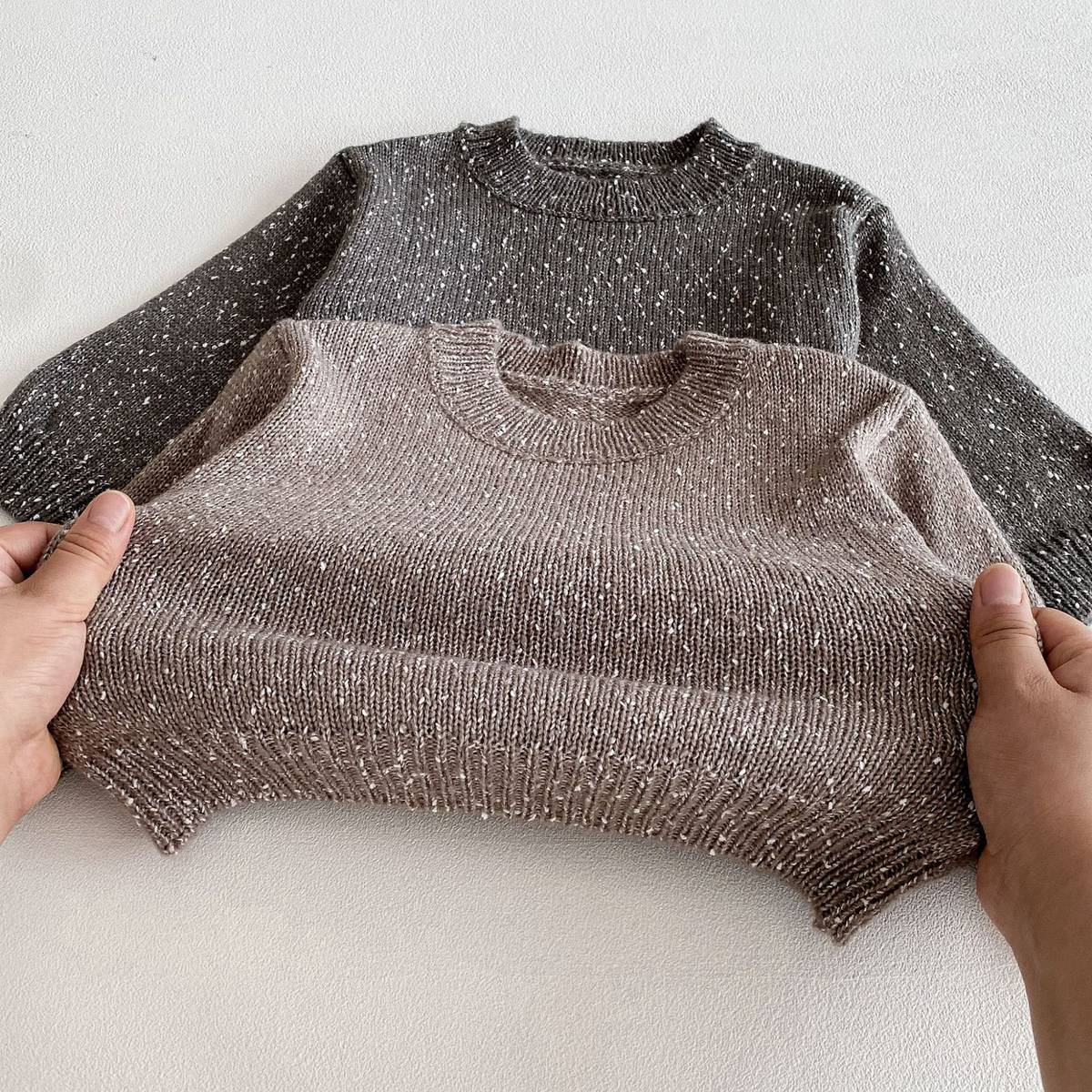 ニット・セーター 長袖セーター ニット プルオーバー ネップヤーン ゆったり シンプル ベーシック【mh0011382】