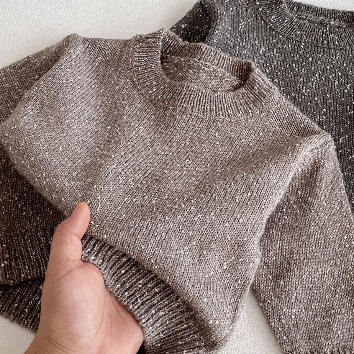 ニット・セーター 長袖セーター ニット プルオーバー ネップヤーン ゆったり シンプル ベーシック【mh0011382】