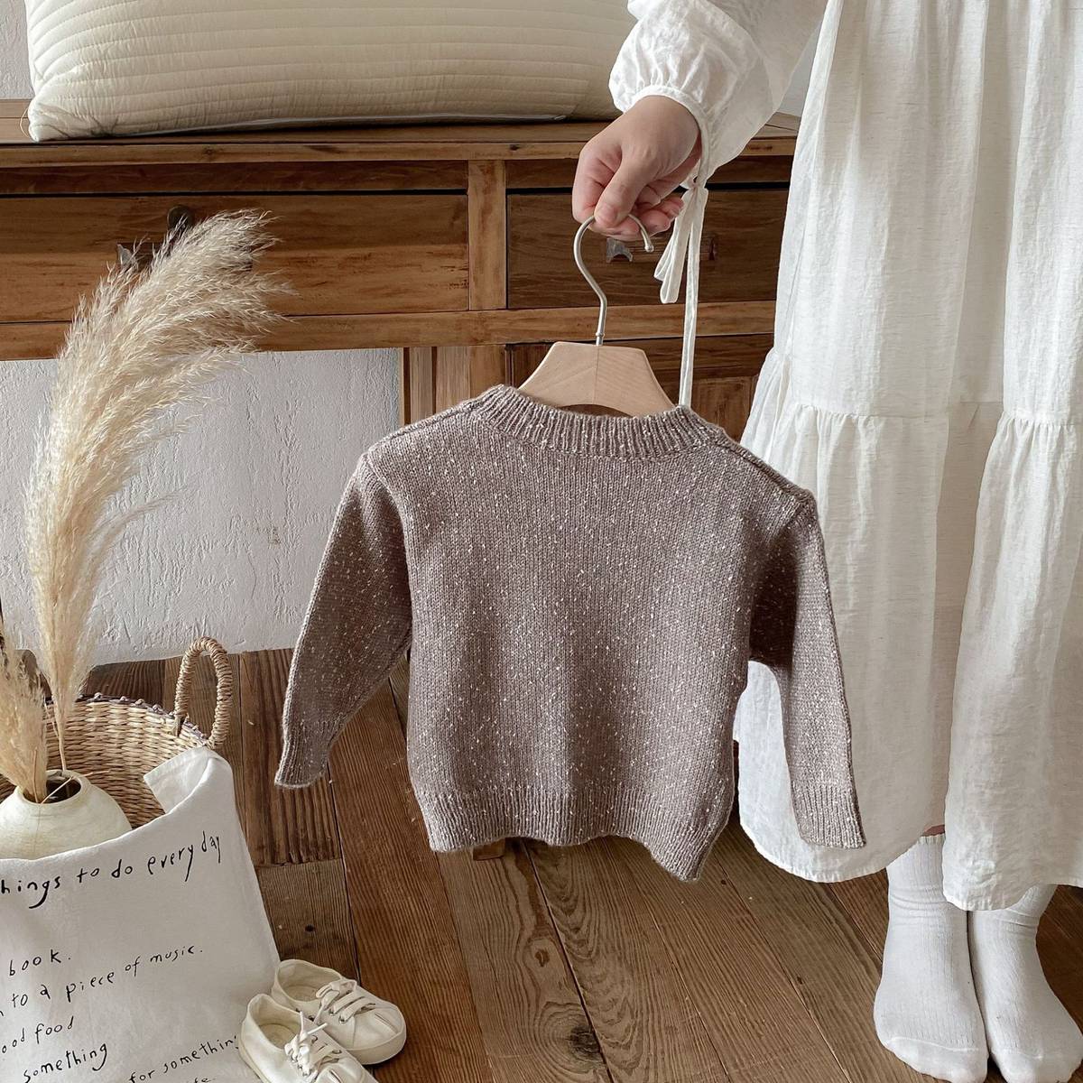 ニット・セーター 長袖セーター ニット プルオーバー ネップヤーン ゆったり シンプル ベーシック【mh0011382】