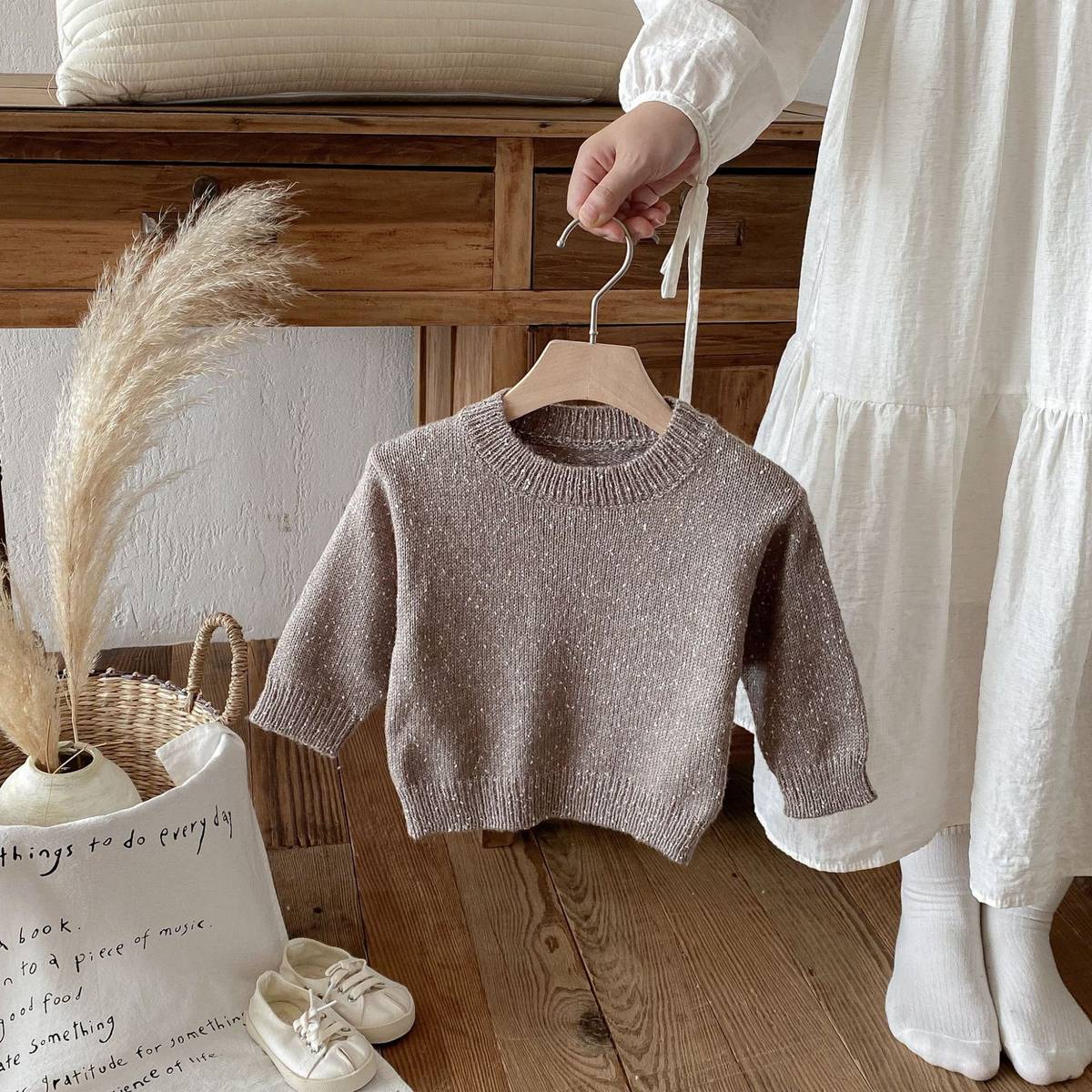 ニット・セーター 長袖セーター ニット プルオーバー ネップヤーン ゆったり シンプル ベーシック【mh0011382】