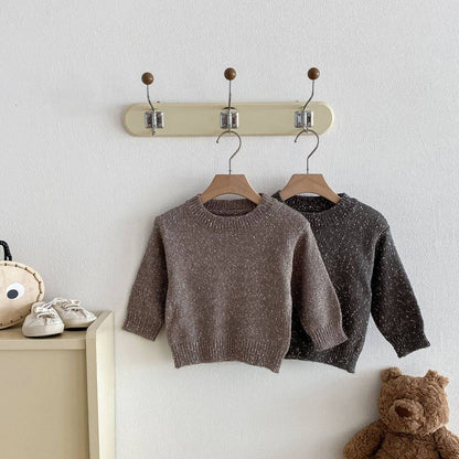 ニット・セーター 長袖セーター ニット プルオーバー ネップヤーン ゆったり シンプル ベーシック【mh0011382】