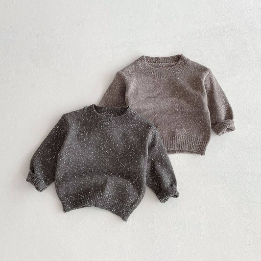 ニット・セーター 長袖セーター ニット プルオーバー ネップヤーン ゆったり シンプル ベーシック【mh0011382】