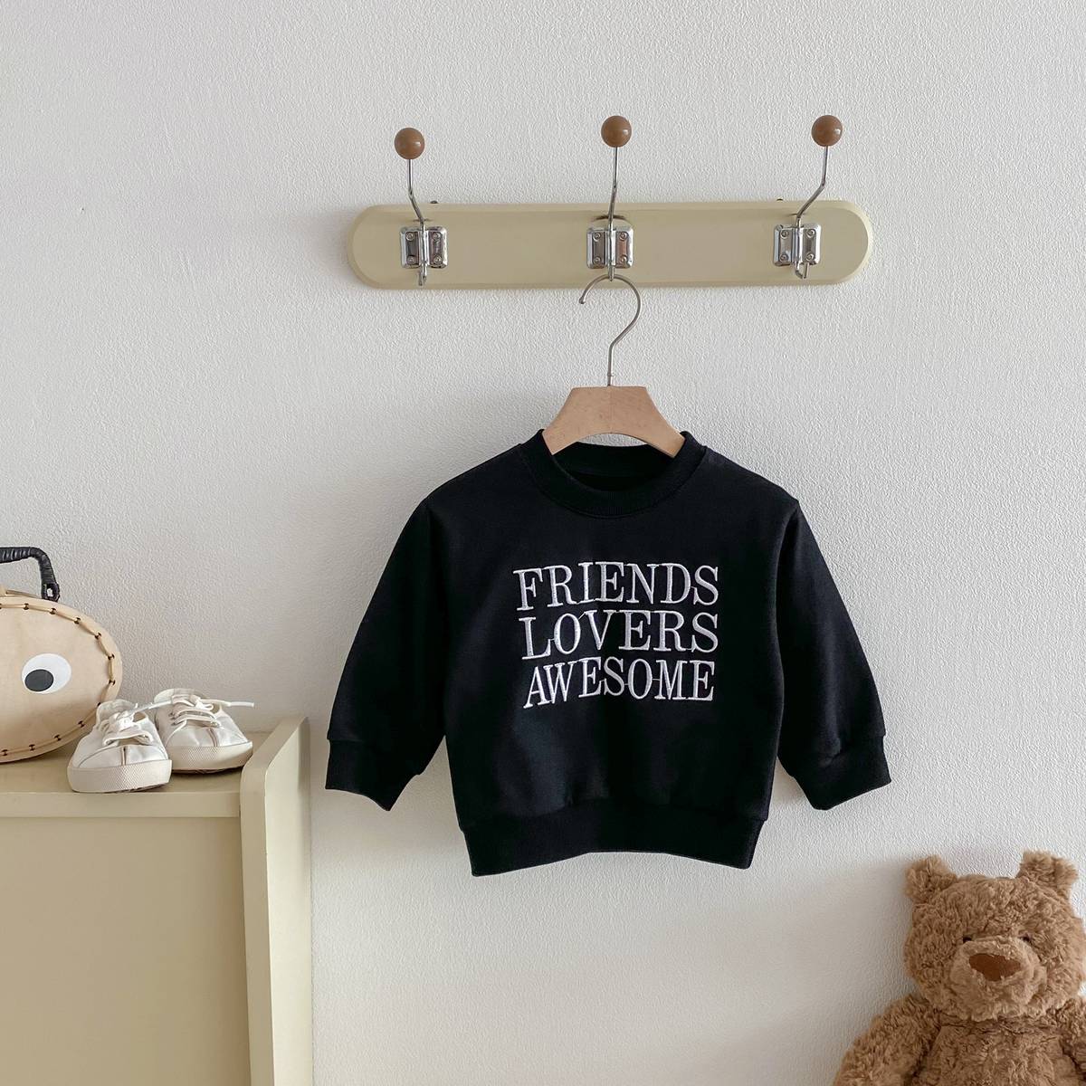 トレーナー・フーディ 長袖スウェットトレーナー 刺繍ロゴ 英字プリント シンプル カジュアル【mh0011389】