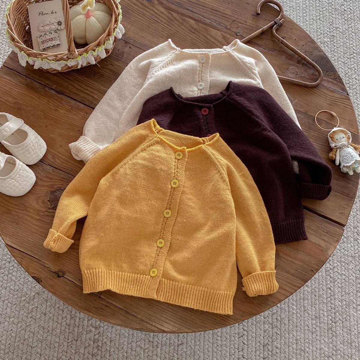 カーディガン・パーカー 長袖ニットカーディガン 無地 シンプル デイリーベーシック 【mh0011391】