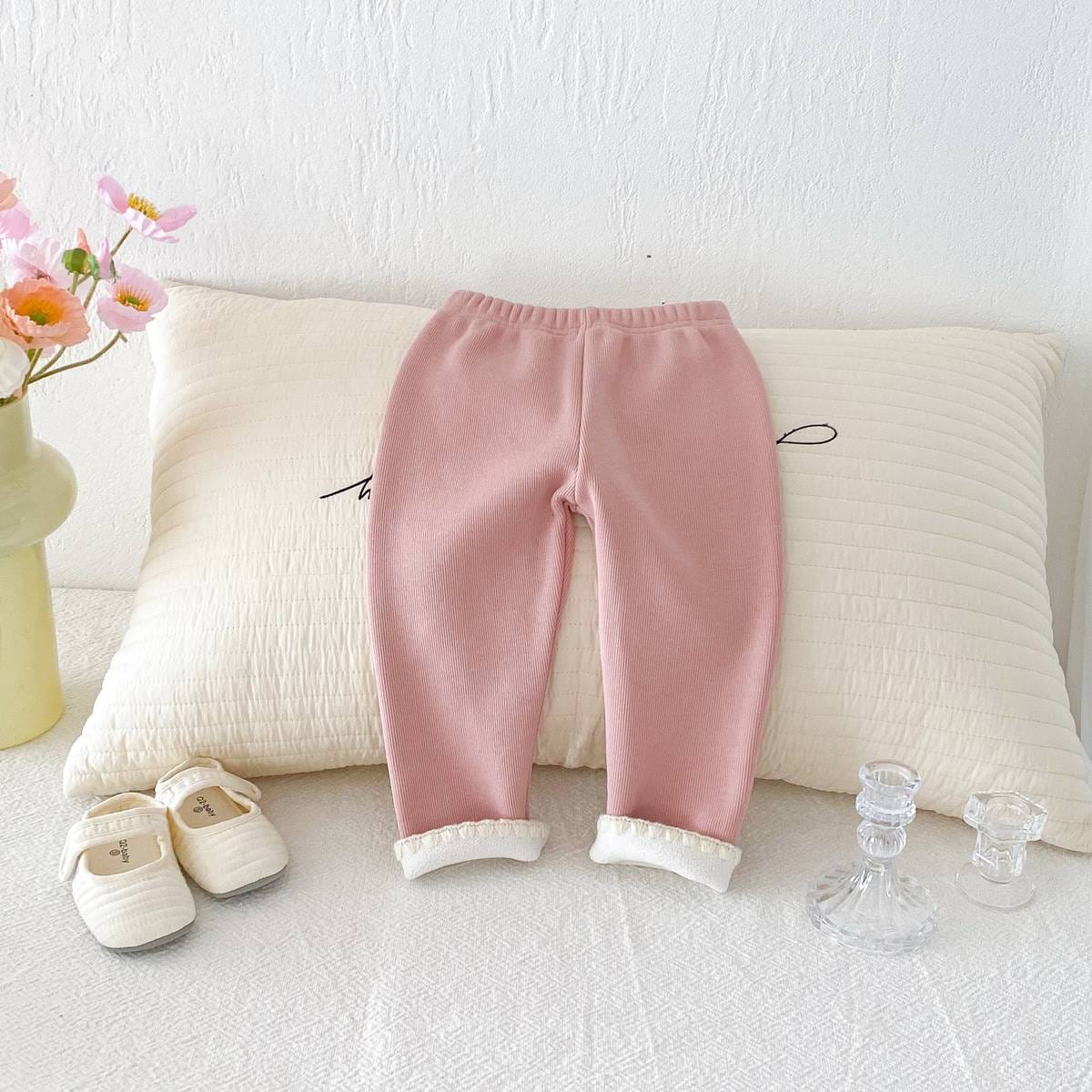 レギンスパンツ ロングレギンスパンツ リブ生地 裏ボア あったか 裾メロウフリル スリムフィット【mh0011394】