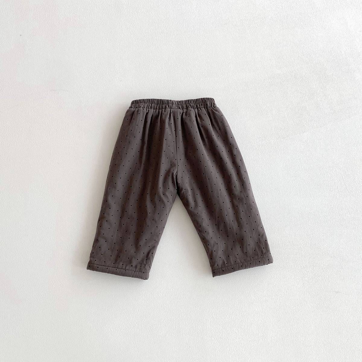 ロングパンツ・スウェットパンツ ロングパンツ 裏ボア ドット柄 プリント ゆったり ルーズシルエット あったか【mh0011395】