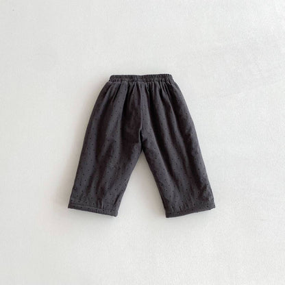 ロングパンツ・スウェットパンツ ロングパンツ 裏ボア ドット柄 プリント ゆったり ルーズシルエット あったか【mh0011395】