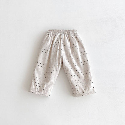 ロングパンツ・スウェットパンツ ロングパンツ 裏ボア ドット柄 プリント ゆったり ルーズシルエット あったか【mh0011395】