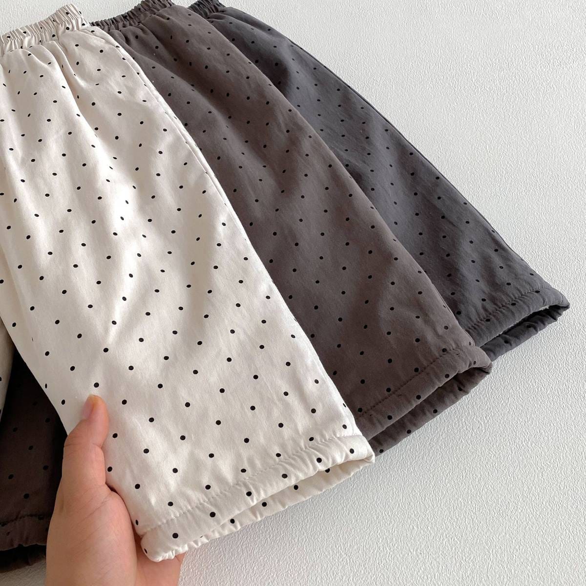 ロングパンツ・スウェットパンツ ロングパンツ 裏ボア ドット柄 プリント ゆったり ルーズシルエット あったか【mh0011395】