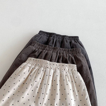 ロングパンツ・スウェットパンツ ロングパンツ 裏ボア ドット柄 プリント ゆったり ルーズシルエット あったか【mh0011395】