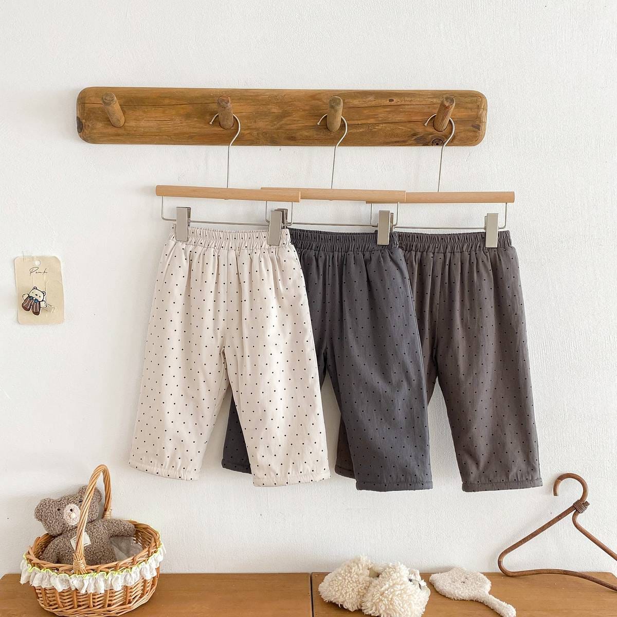 ロングパンツ・スウェットパンツ ロングパンツ 裏ボア ドット柄 プリント ゆったり ルーズシルエット あったか【mh0011395】