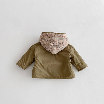 ショートコート・ジャケット・ジャンパー 中綿ジャケット リバーシブル ボア裏地 フード付き ゆったり あったか アウター【mh0011396】