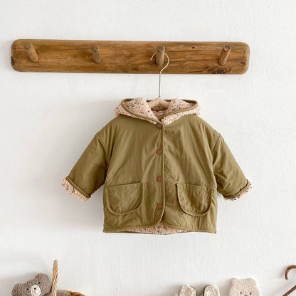 ショートコート・ジャケット・ジャンパー 中綿ジャケット リバーシブル ボア裏地 フード付き ゆったり あったか アウター【mh0011396】