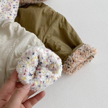 ショートコート・ジャケット・ジャンパー 中綿ジャケット リバーシブル ボア裏地 フード付き ゆったり あったか アウター【mh0011396】