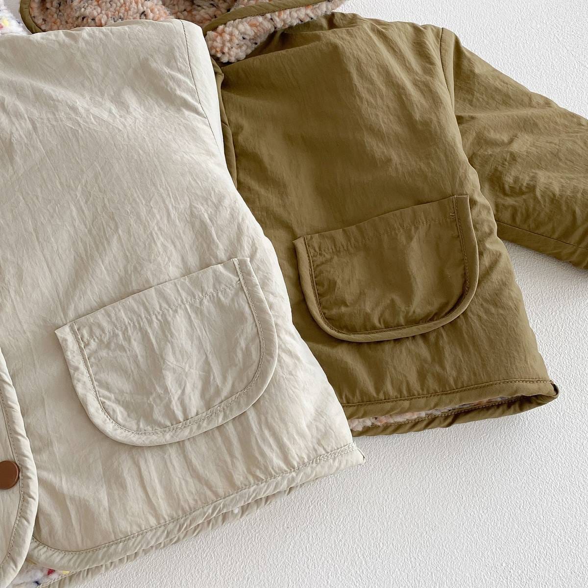 ショートコート・ジャケット・ジャンパー 中綿ジャケット リバーシブル ボア裏地 フード付き ゆったり あったか アウター【mh0011396】