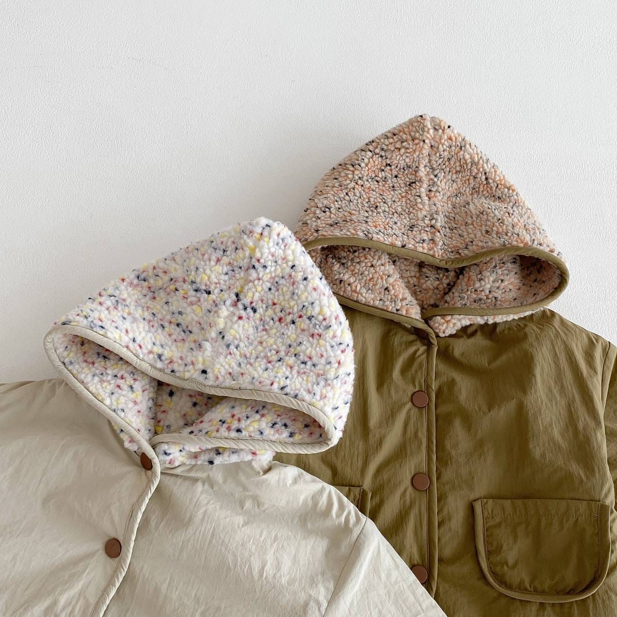 ショートコート・ジャケット・ジャンパー 中綿ジャケット リバーシブル ボア裏地 フード付き ゆったり あったか アウター【mh0011396】