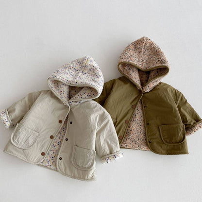 ショートコート・ジャケット・ジャンパー 中綿ジャケット リバーシブル ボア裏地 フード付き ゆったり あったか アウター【mh0011396】