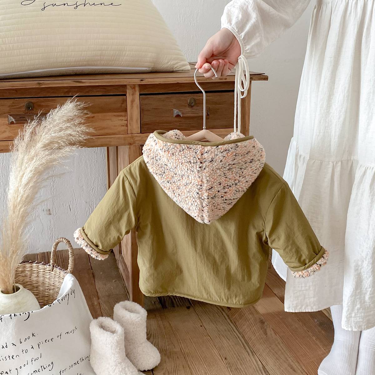 ショートコート・ジャケット・ジャンパー 中綿ジャケット リバーシブル ボア裏地 フード付き ゆったり あったか アウター【mh0011396】