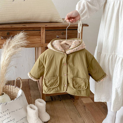 ショートコート・ジャケット・ジャンパー 中綿ジャケット リバーシブル ボア裏地 フード付き ゆったり あったか アウター【mh0011396】