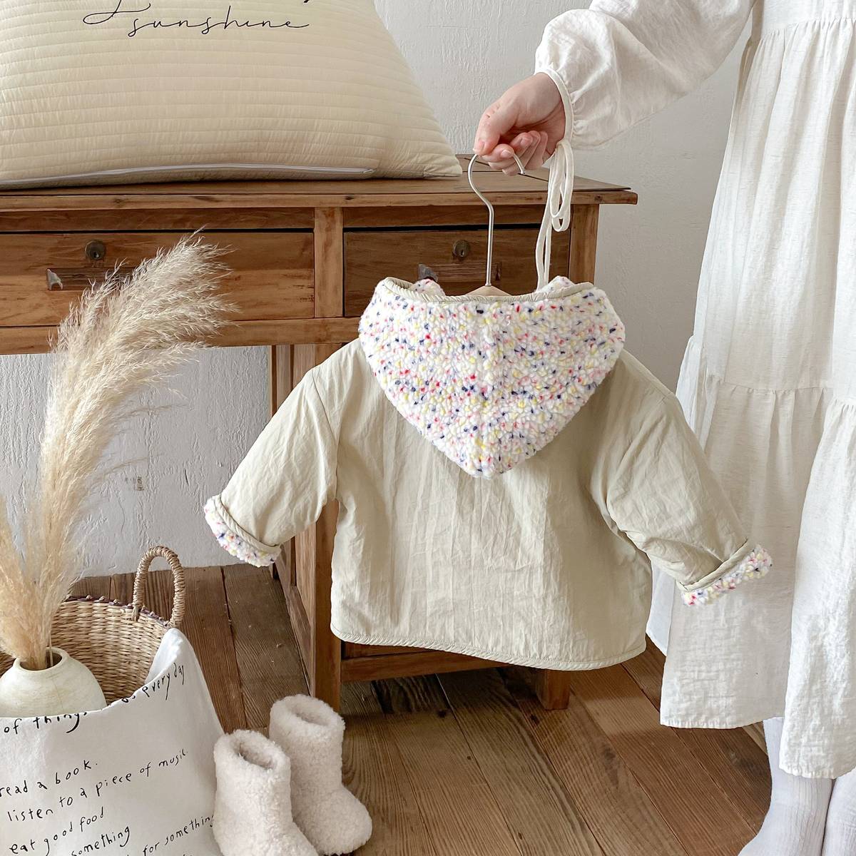 ショートコート・ジャケット・ジャンパー 中綿ジャケット リバーシブル ボア裏地 フード付き ゆったり あったか アウター【mh0011396】