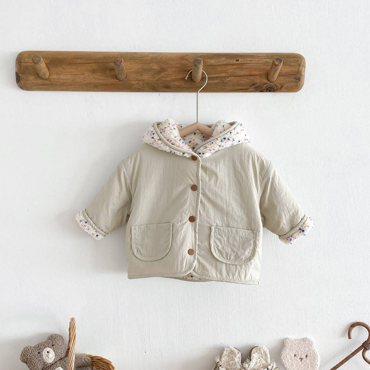 ショートコート・ジャケット・ジャンパー 中綿ジャケット リバーシブル ボア裏地 フード付き ゆったり あったか アウター【mh0011396】