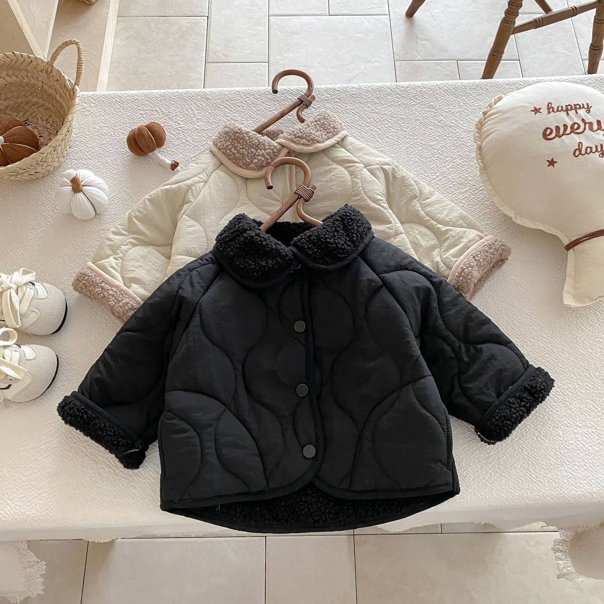 ショートコート・ジャケット・ジャンパー 中綿ジャケット キルティング ボア襟 あったか ボア裏地 防寒 アウター【mh0011397】