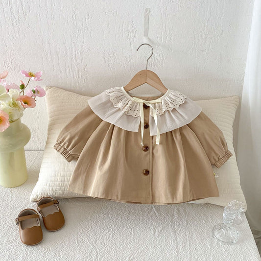 ショートコート・ジャケット・ジャンパー Petal Collar Long Sleeve Trench Coat 花柄 襟付き トレンチコート【mh0012090】