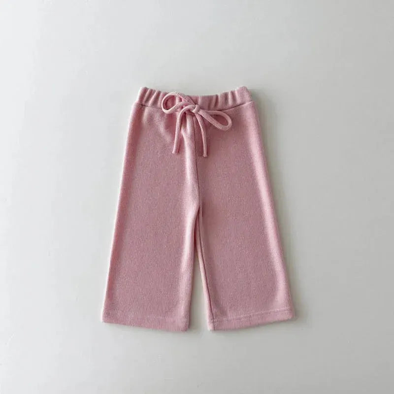 ロングパンツ・スウェットパンツ Pink / 12M  80CM キッズパンツ シンプルベーシックワイドスウェットパンツ 5カラー【mh0007027】