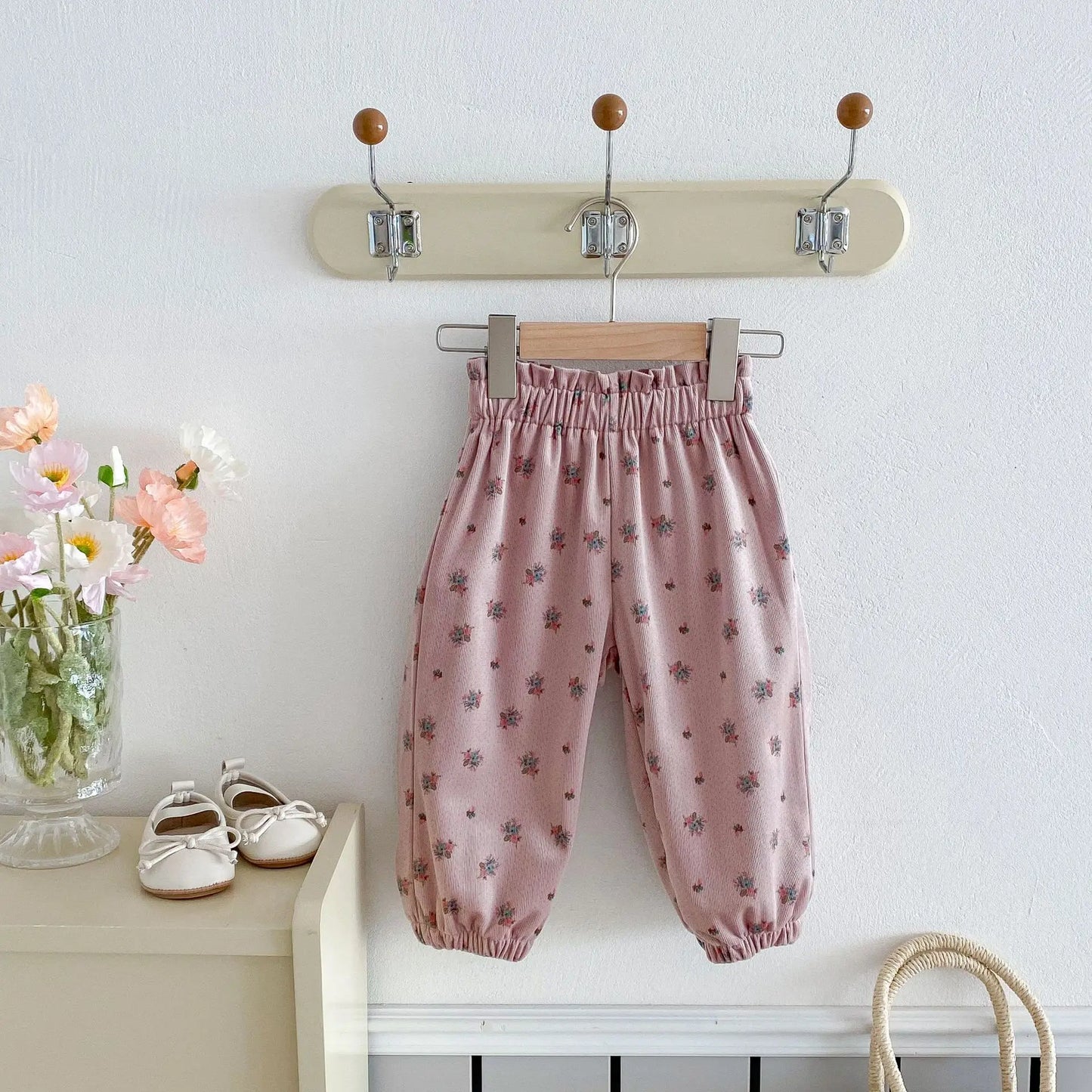 ロングパンツ・スウェットパンツ Pink / 80cm 12M キッズパンツ カラフル水玉/フラワープリントロングルーズパンツ【mh0008835】