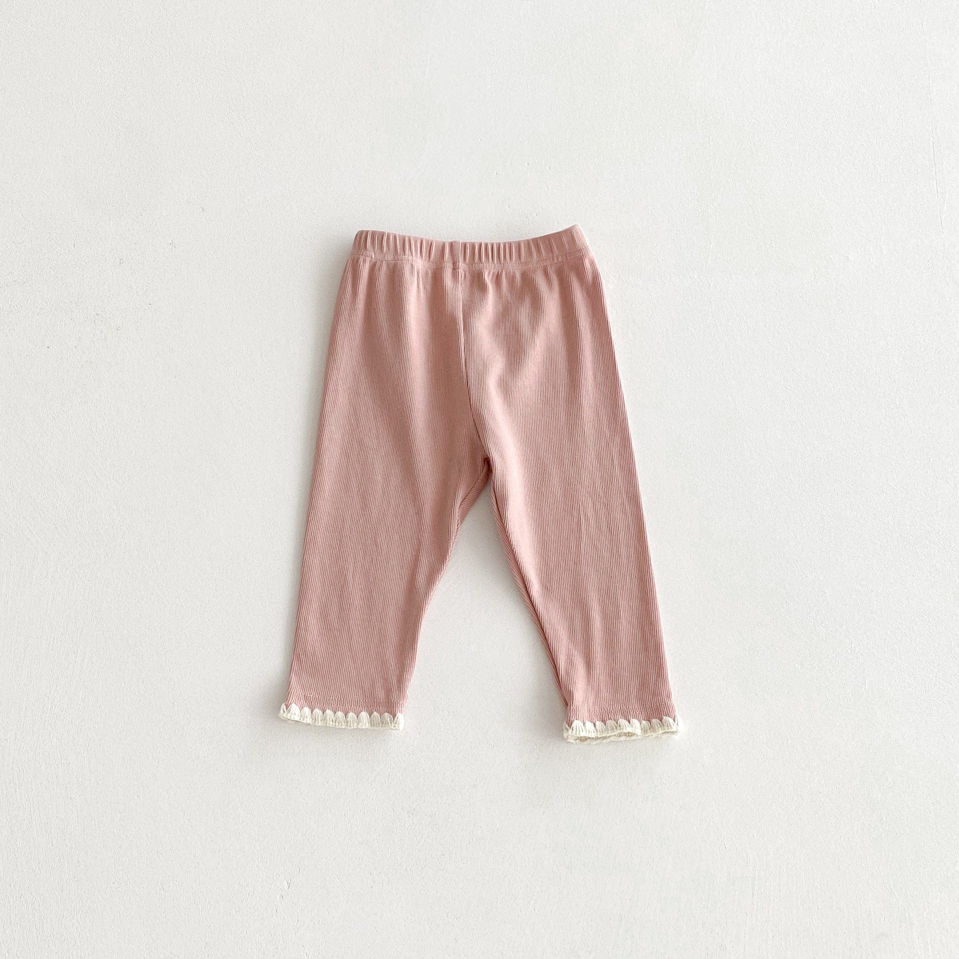 レギンスパンツ Pink / 80cm 裾レースレギンスパンツ【mh0010661】