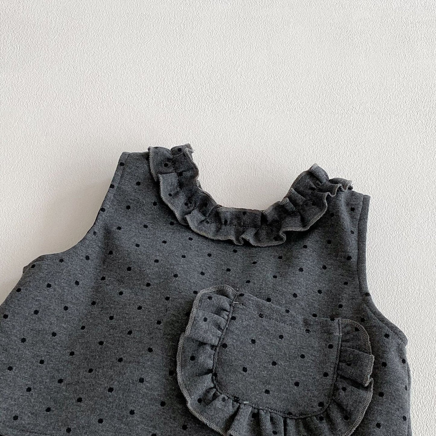 ノースリーブセットアップ Polka Dot Cotton Three-Piece Set ドット柄 セットアップ【mh0012088】
