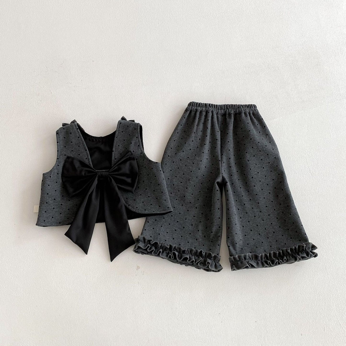 ノースリーブセットアップ Polka Dot Cotton Three-Piece Set ドット柄 セットアップ【mh0012088】