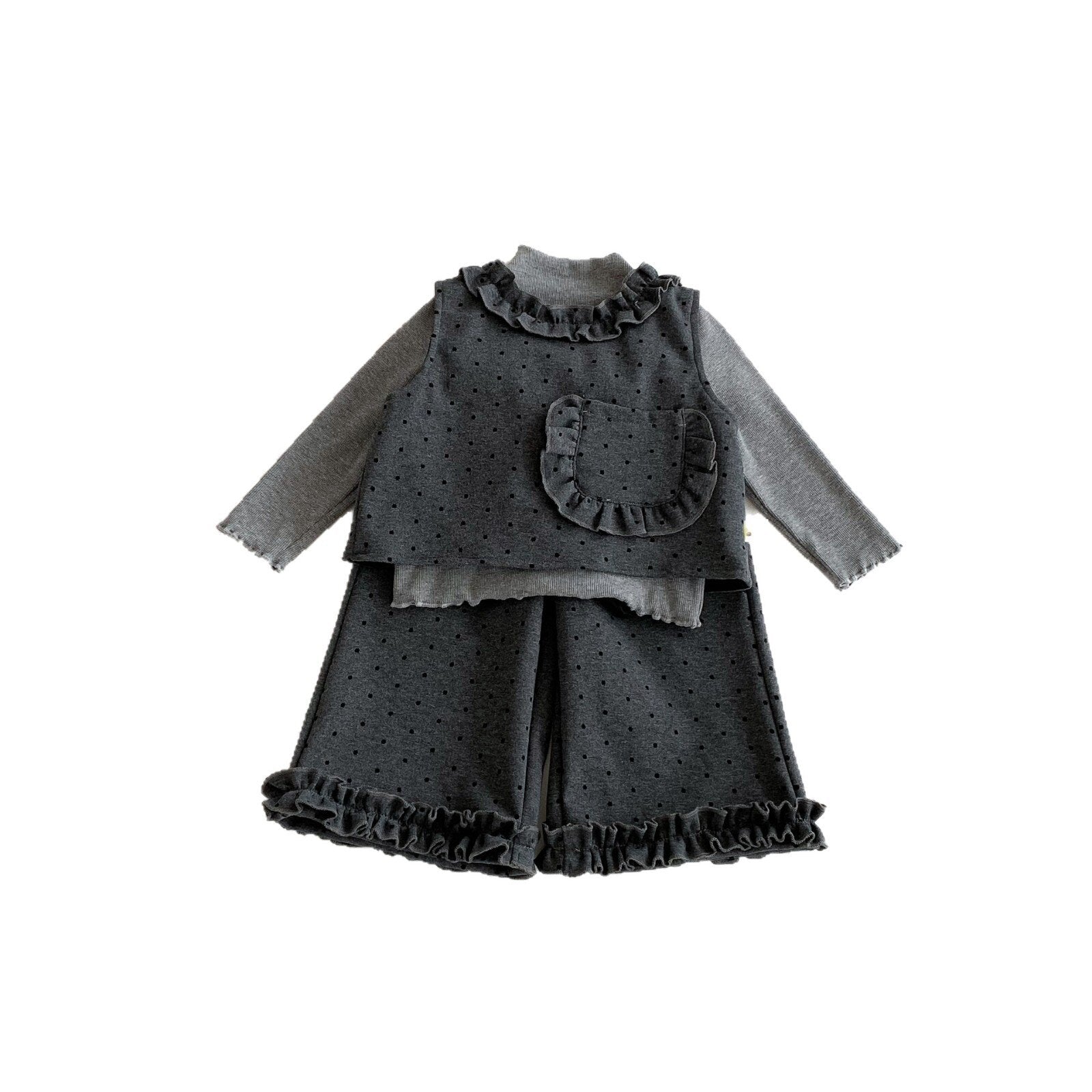 ノースリーブセットアップ Polka Dot Cotton Three-Piece Set ドット柄 セットアップ【mh0012088】