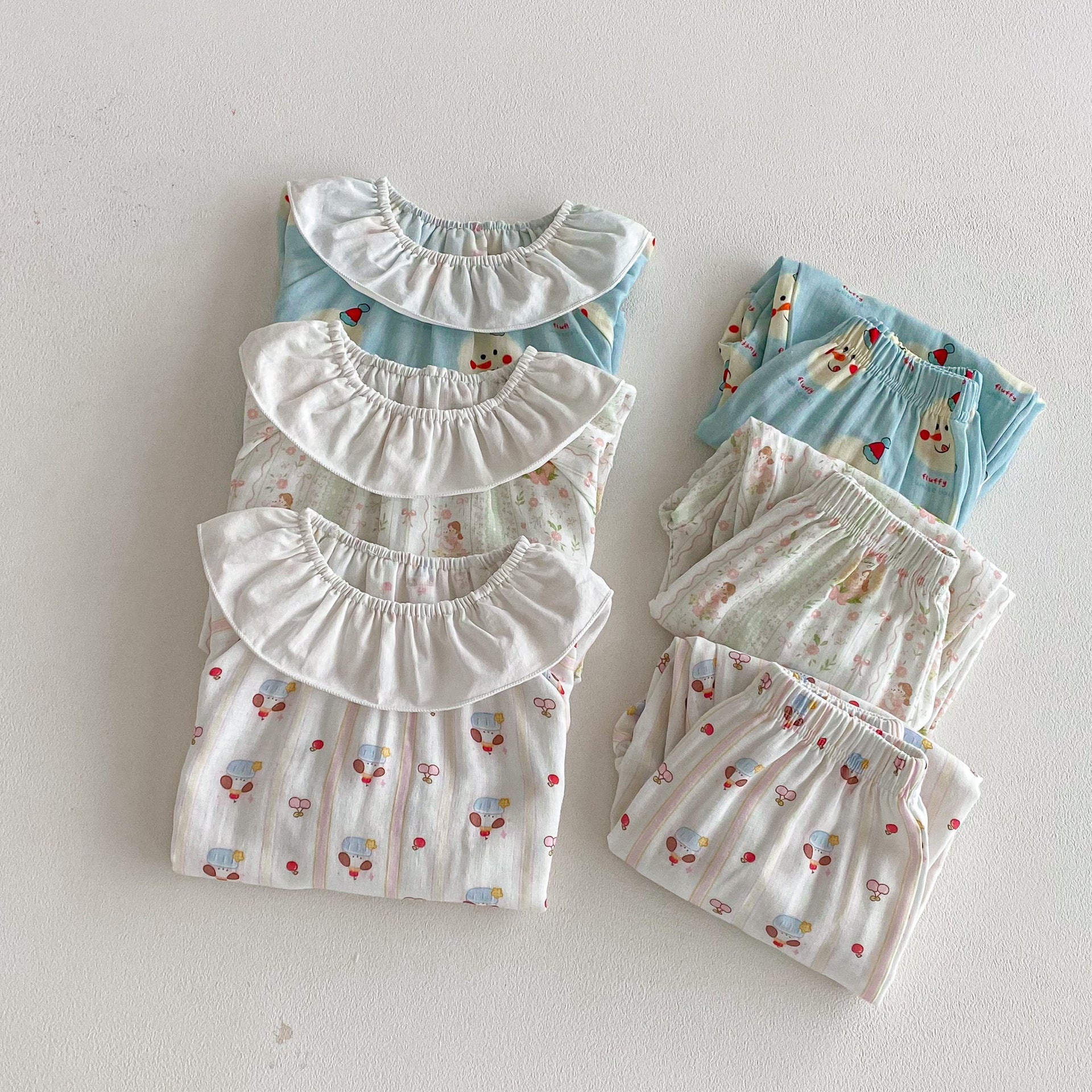 長袖パジャマ Princess Lapel Long Sleeve Pajamas プリンセス 襟付き パジャマ セット【mh0011959】