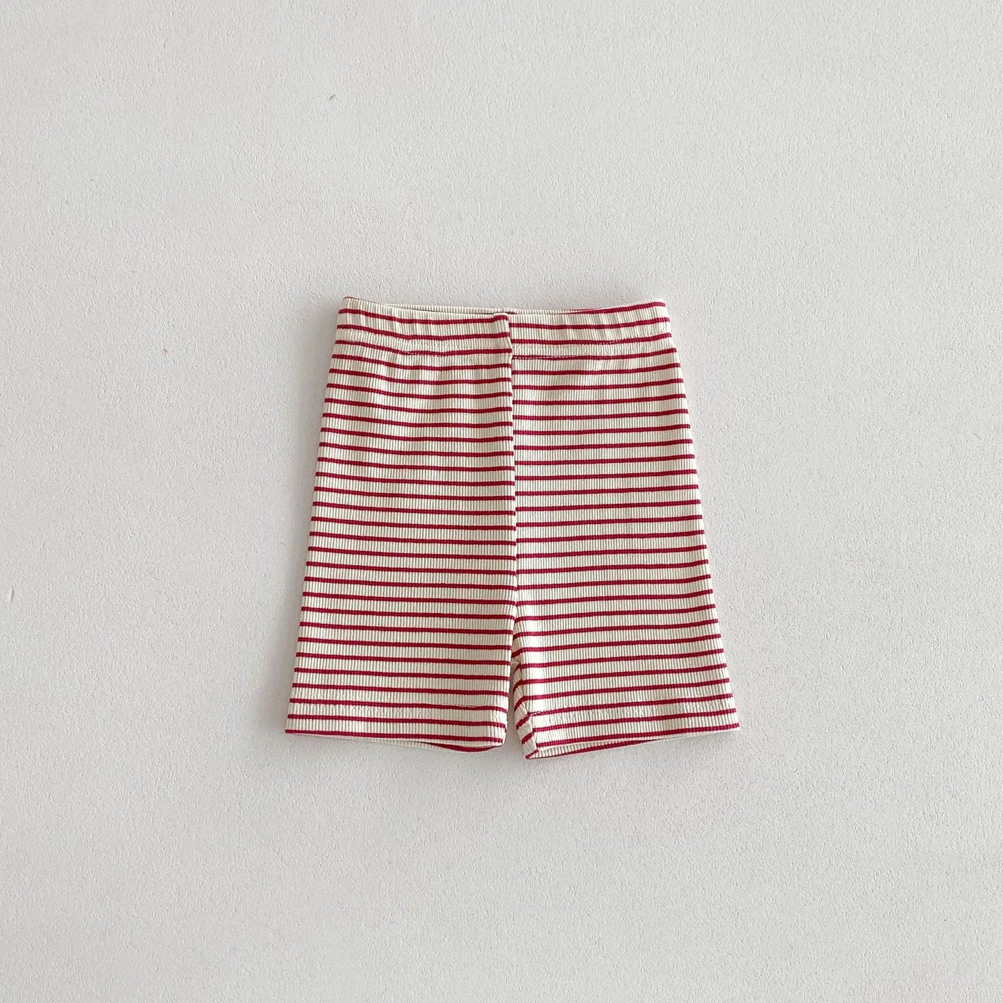レギンスパンツ red striped / 12M  80CM キッズレギンスパンツ ショートレギンス 薄手 無地/ボーダー 6カラー【mh0005582】