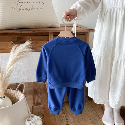 長袖セットアップ Simple Casual Sweatshirt Set シンプル スウェット セットアップ【mh0011957】