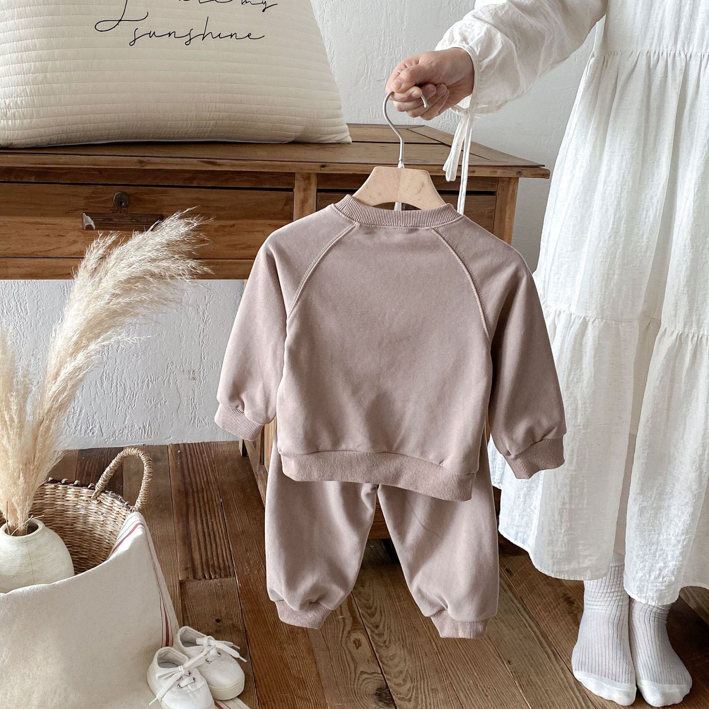 長袖セットアップ Simple Casual Sweatshirt Set シンプル スウェット セットアップ【mh0011957】