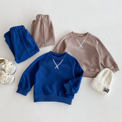 長袖セットアップ Simple Casual Sweatshirt Set シンプル スウェット セットアップ【mh0011957】