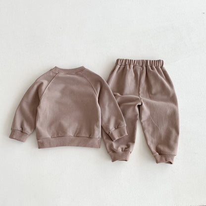 長袖セットアップ Simple Casual Sweatshirt Set シンプル スウェット セットアップ【mh0011957】