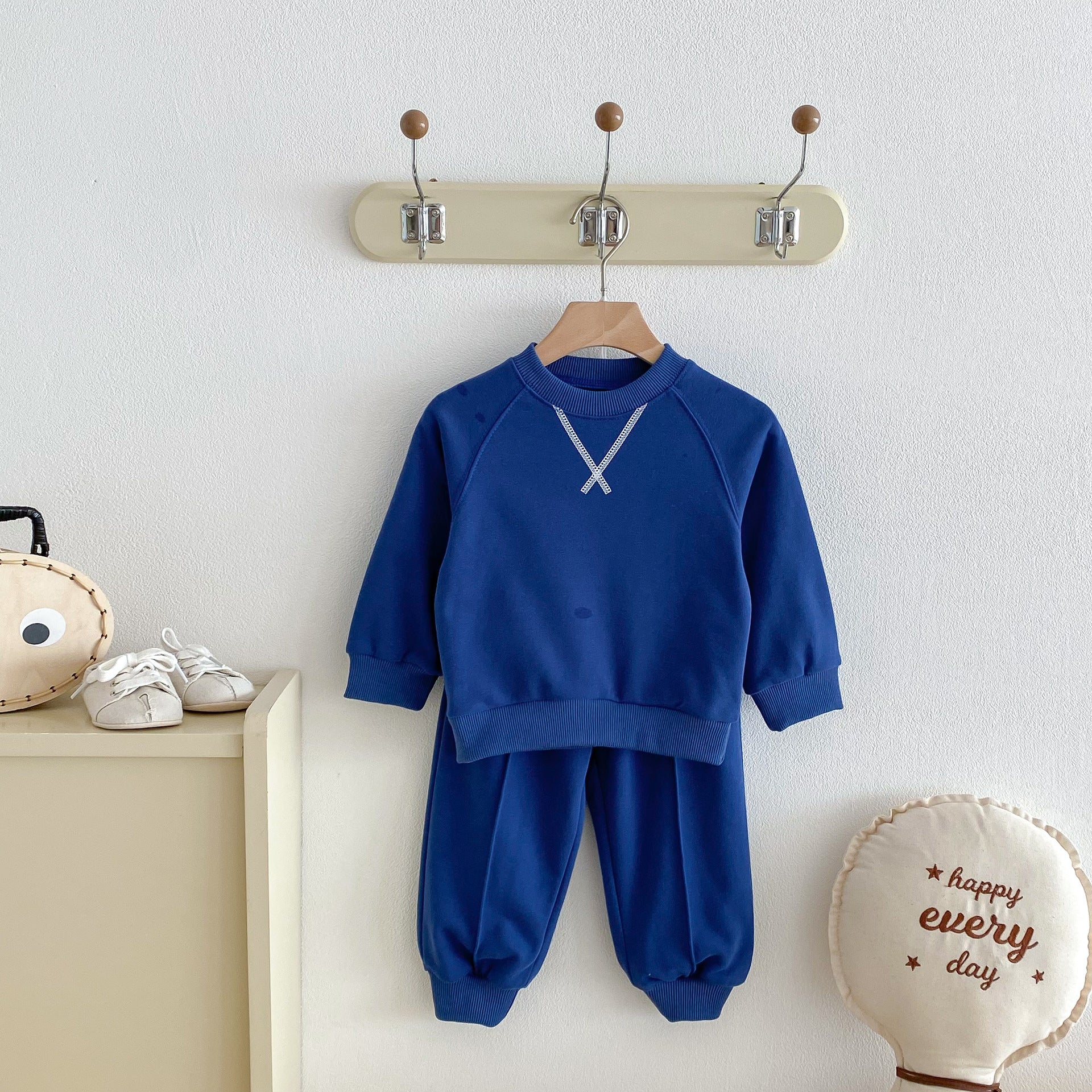 長袖セットアップ Simple Casual Sweatshirt Set シンプル スウェット セットアップ【mh0011957】