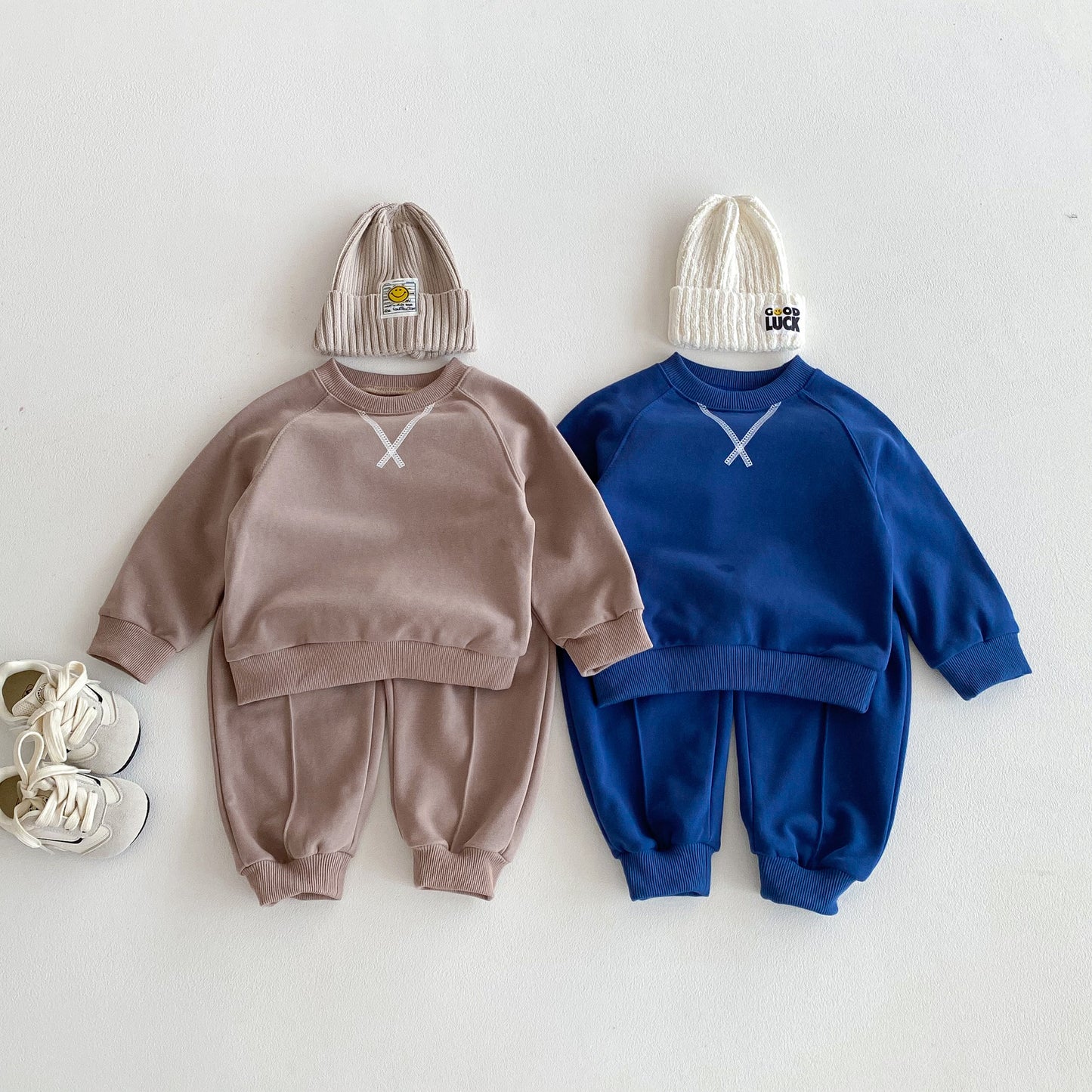 長袖セットアップ Simple Casual Sweatshirt Set シンプル スウェット セットアップ【mh0011957】