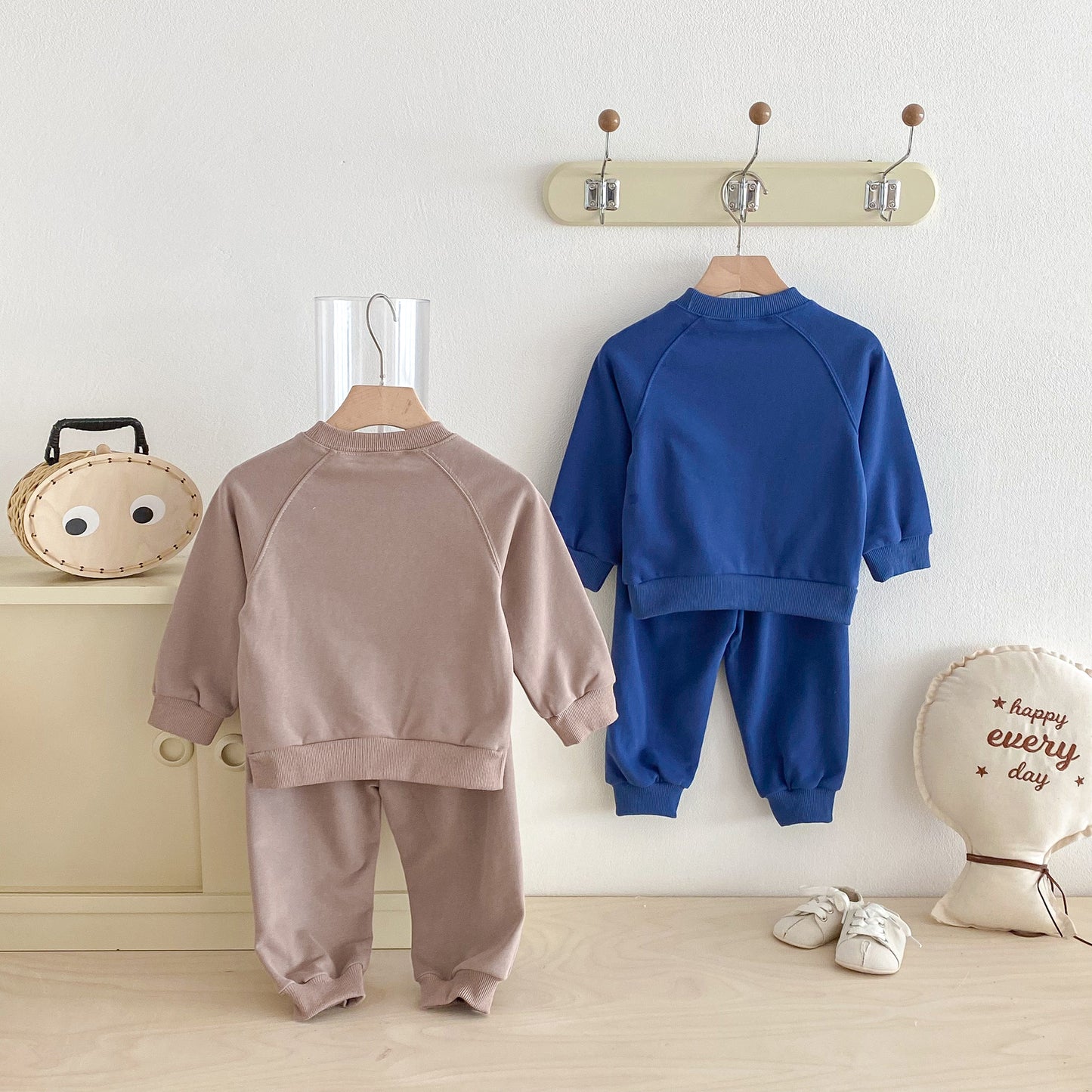 長袖セットアップ Simple Casual Sweatshirt Set シンプル スウェット セットアップ【mh0011957】