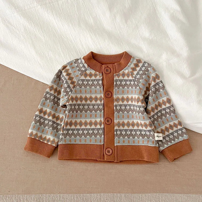 カーディガン・パーカー small diamond / 66cm ベビーカーディガン ニットジャケット ハート レトロフラワー 幾何学 15柄【mh0004142】